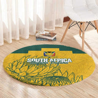 Custom South Africa Soccer Round Carpet From Protea Roots We Rise - Wonder Print Shop
