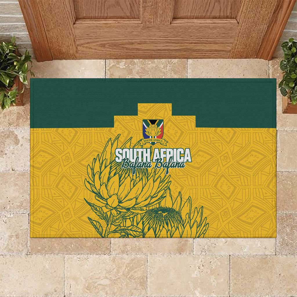 Custom South Africa Soccer Rubber Doormat From Protea Roots We Rise - Wonder Print Shop