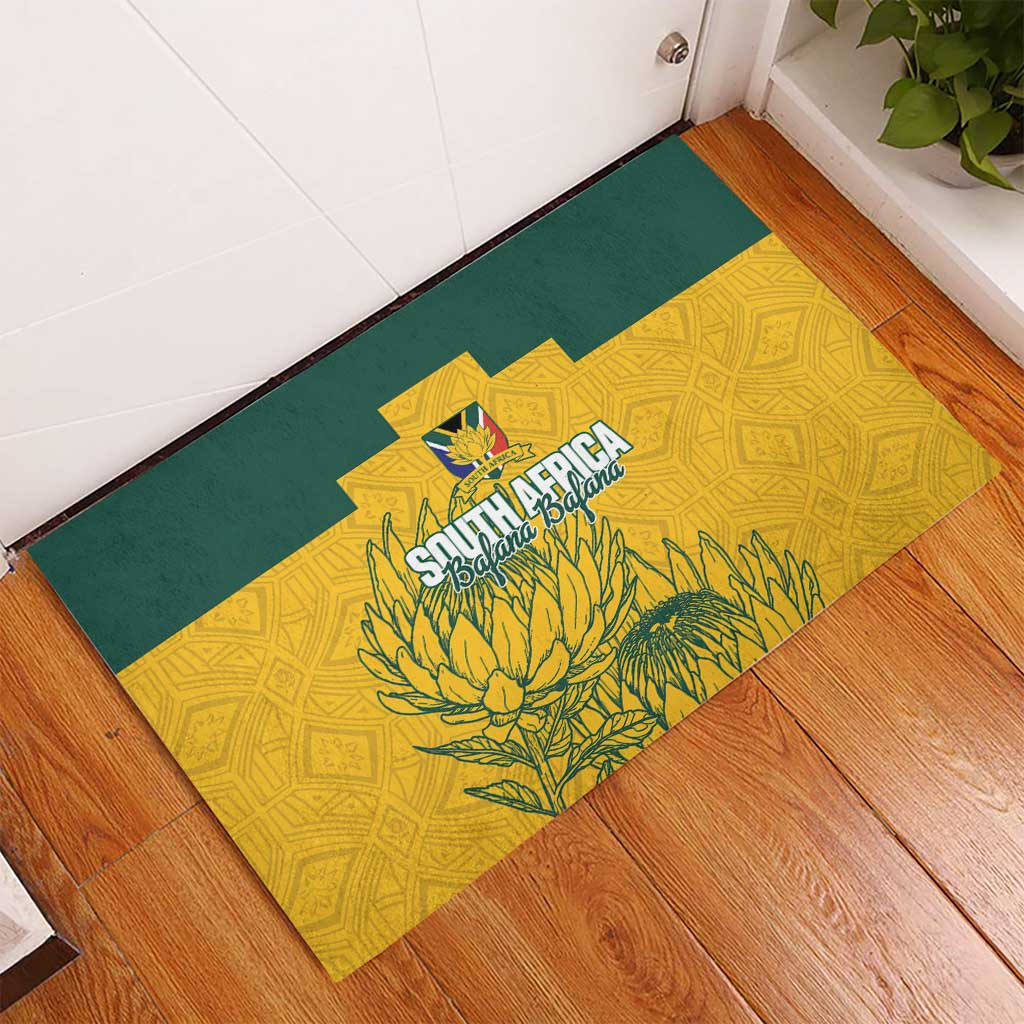 Custom South Africa Soccer Rubber Doormat From Protea Roots We Rise - Wonder Print Shop