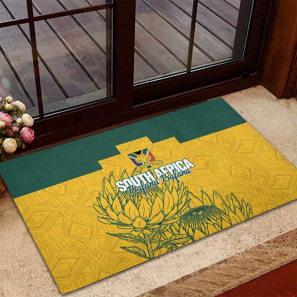 Custom South Africa Soccer Rubber Doormat From Protea Roots We Rise - Wonder Print Shop