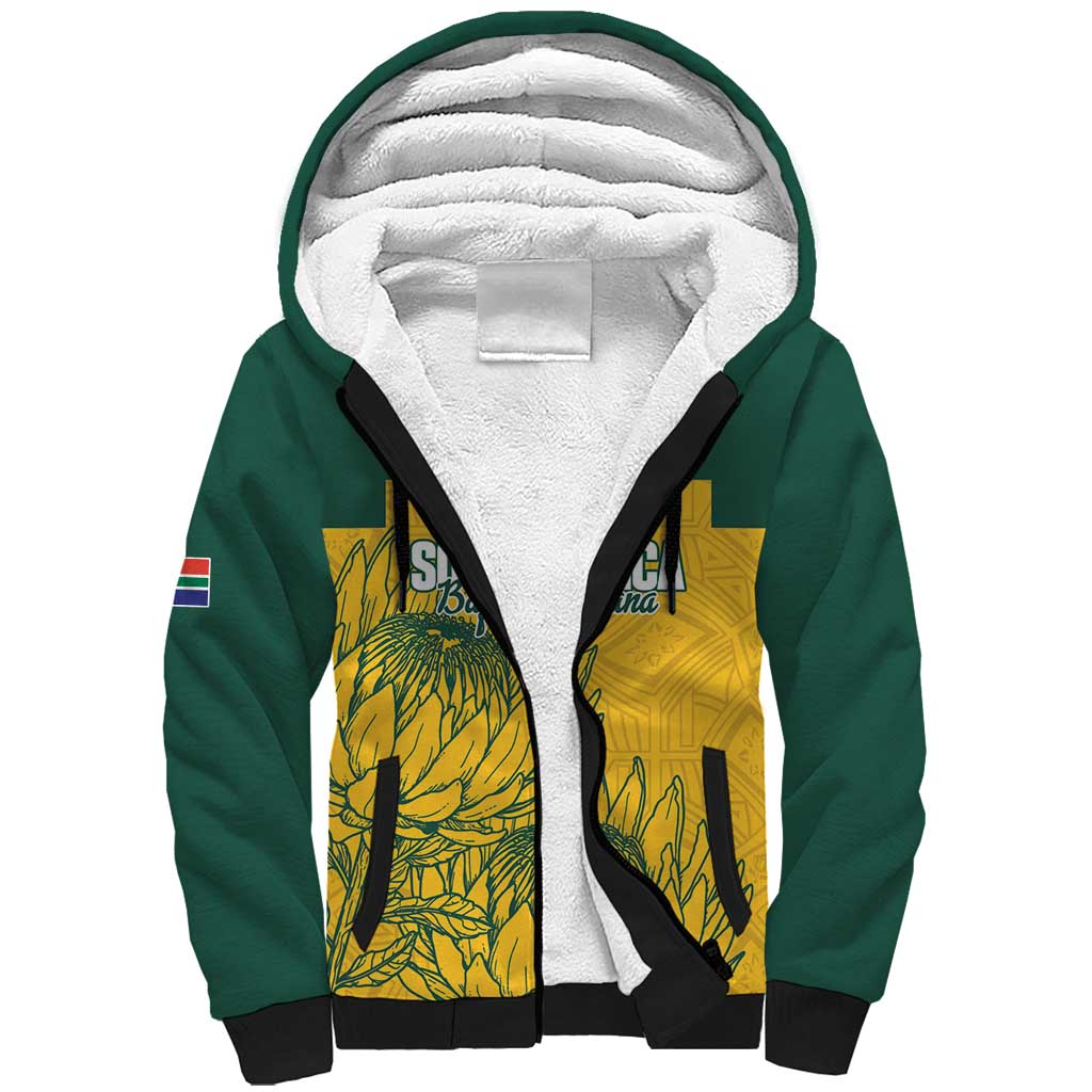 Custom South Africa Soccer Sherpa Hoodie From Protea Roots We Rise - Wonder Print Shop