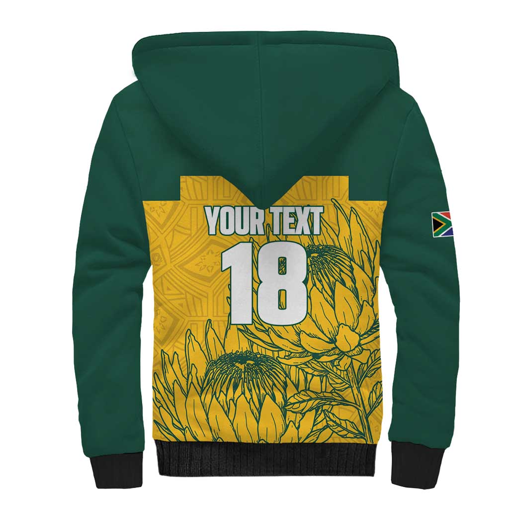 Custom South Africa Soccer Sherpa Hoodie From Protea Roots We Rise - Wonder Print Shop