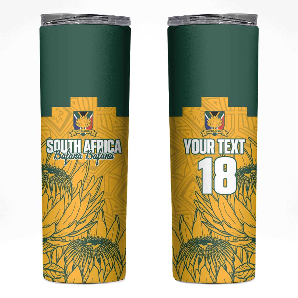 Custom South Africa Soccer Skinny Tumbler From Protea Roots We Rise - Wonder Print Shop