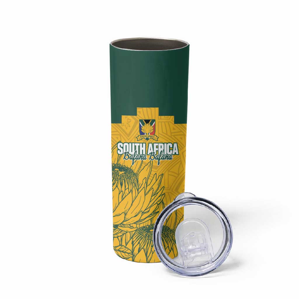 Custom South Africa Soccer Skinny Tumbler From Protea Roots We Rise - Wonder Print Shop
