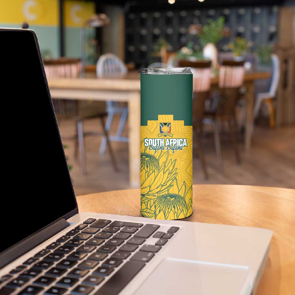 Custom South Africa Soccer Skinny Tumbler From Protea Roots We Rise - Wonder Print Shop