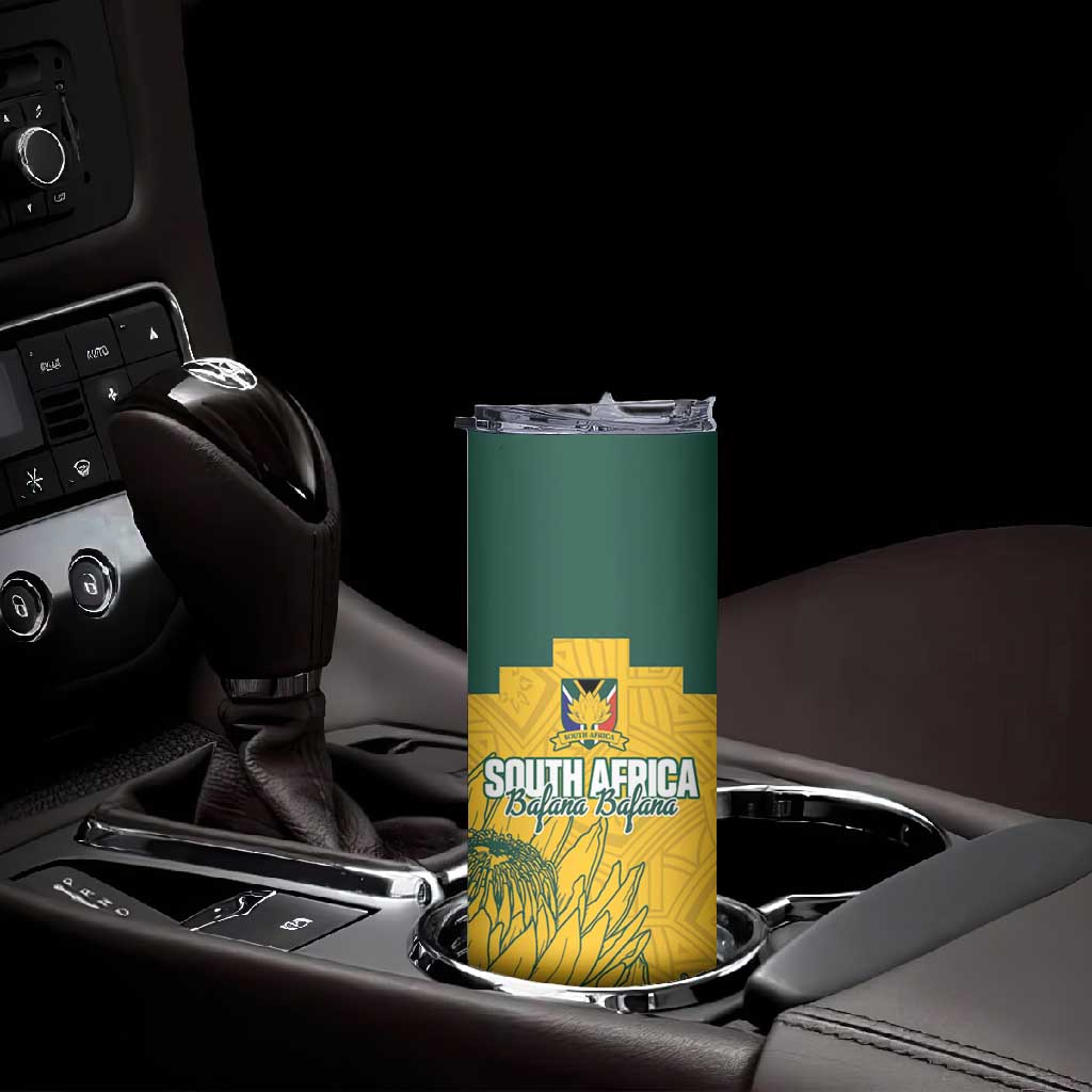 Custom South Africa Soccer Skinny Tumbler From Protea Roots We Rise - Wonder Print Shop
