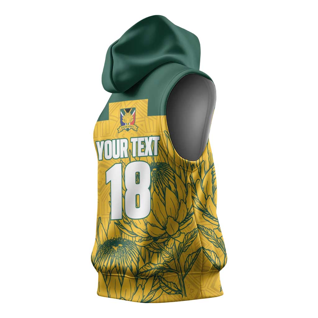 Custom South Africa Soccer Sleeveless Hoodie From Protea Roots We Rise - Wonder Print Shop