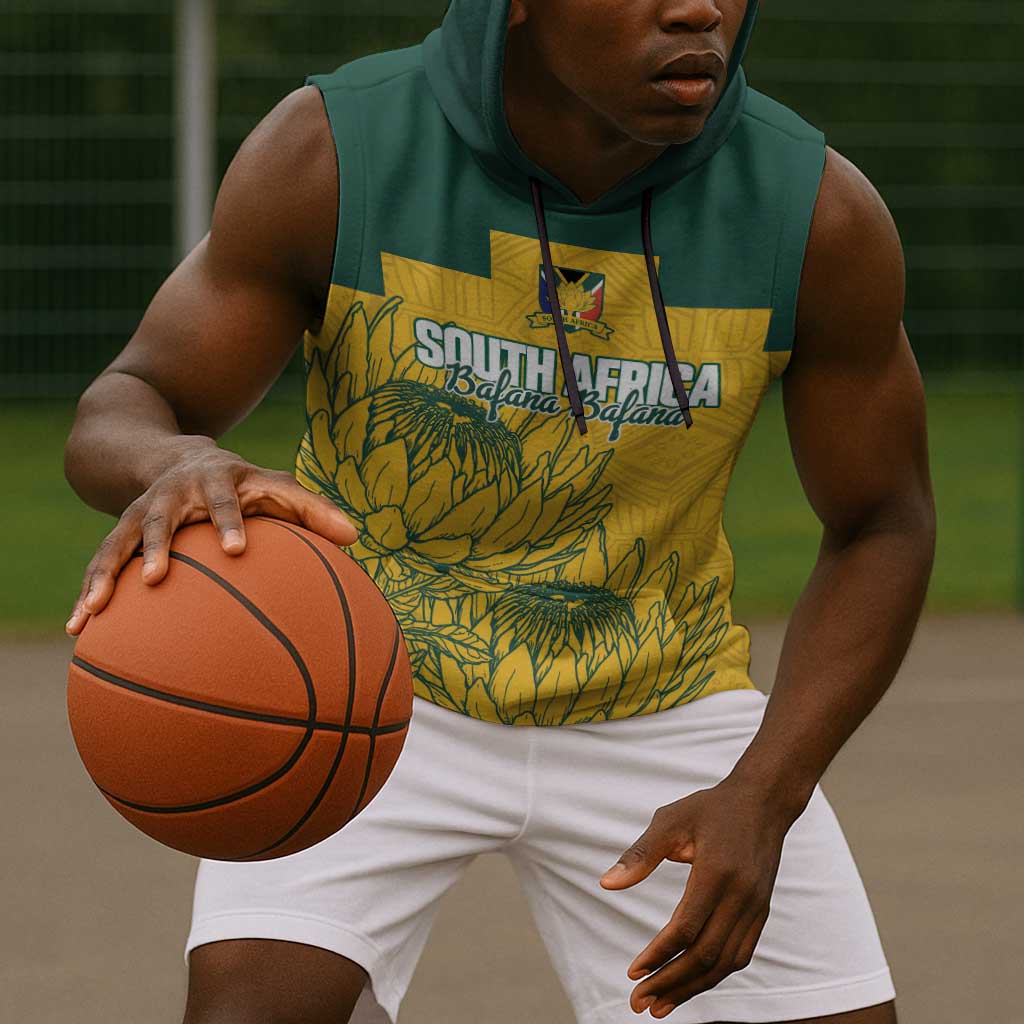 Custom South Africa Soccer Sleeveless Hoodie From Protea Roots We Rise - Wonder Print Shop