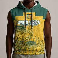 Custom South Africa Soccer Sleeveless Hoodie From Protea Roots We Rise - Wonder Print Shop