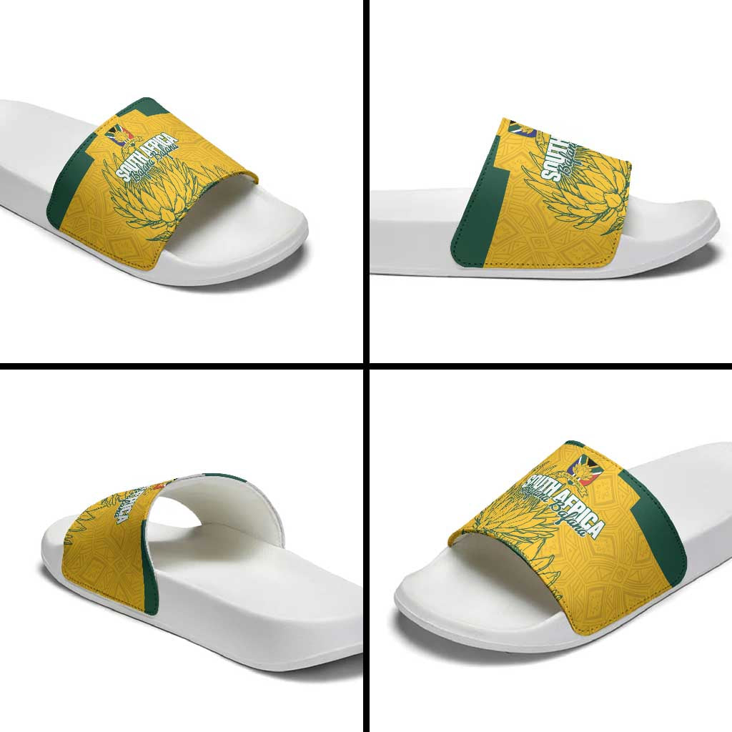 Custom South Africa Soccer Slide Sandals From Protea Roots We Rise - Wonder Print Shop