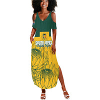 Custom South Africa Soccer Summer Maxi Dress From Protea Roots We Rise - Wonder Print Shop