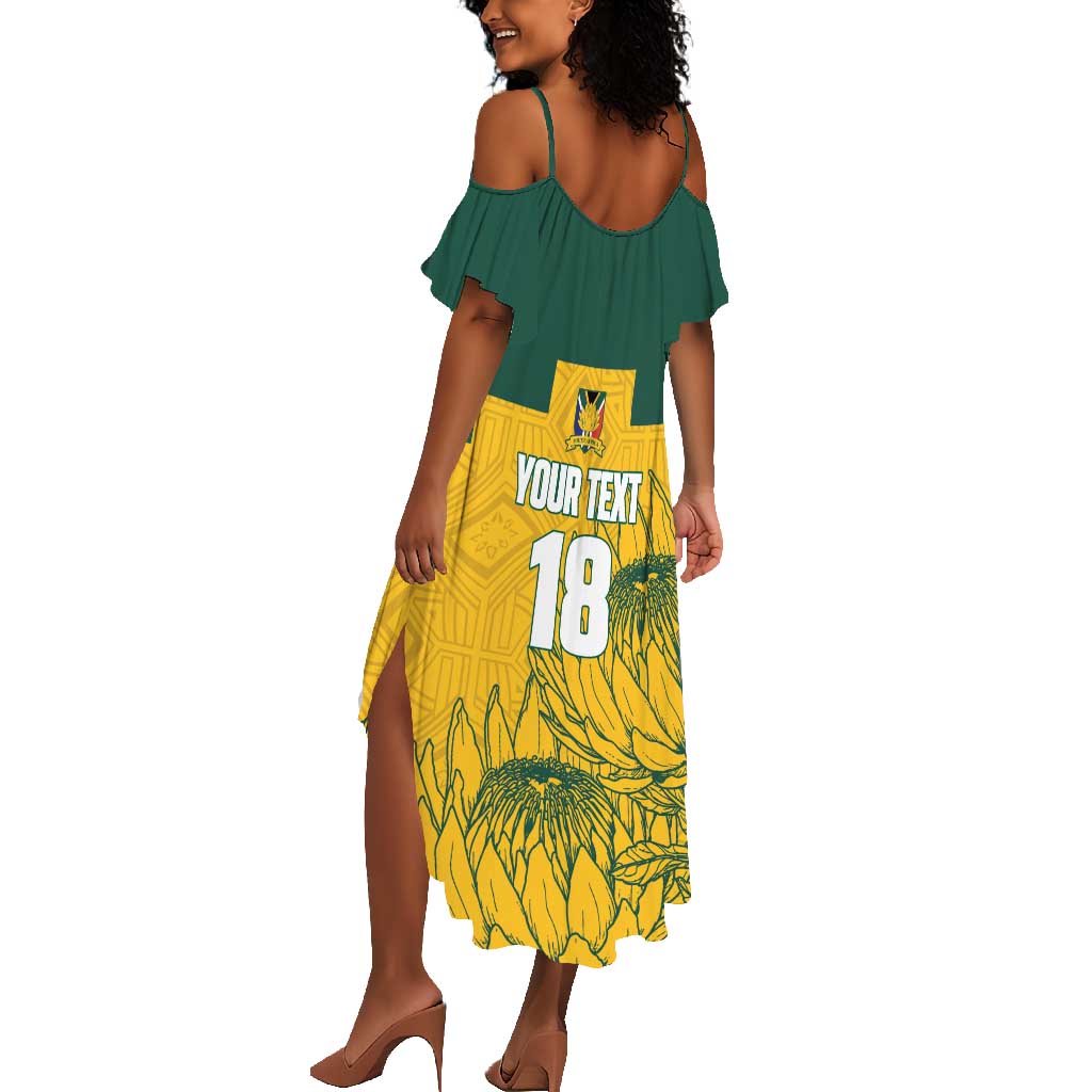 Custom South Africa Soccer Summer Maxi Dress From Protea Roots We Rise - Wonder Print Shop