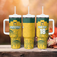 Custom South Africa Soccer Tumbler With Handle From Protea Roots We Rise - Wonder Print Shop