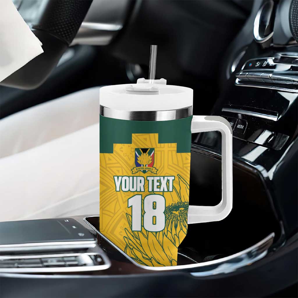 Custom South Africa Soccer Tumbler With Handle From Protea Roots We Rise - Wonder Print Shop