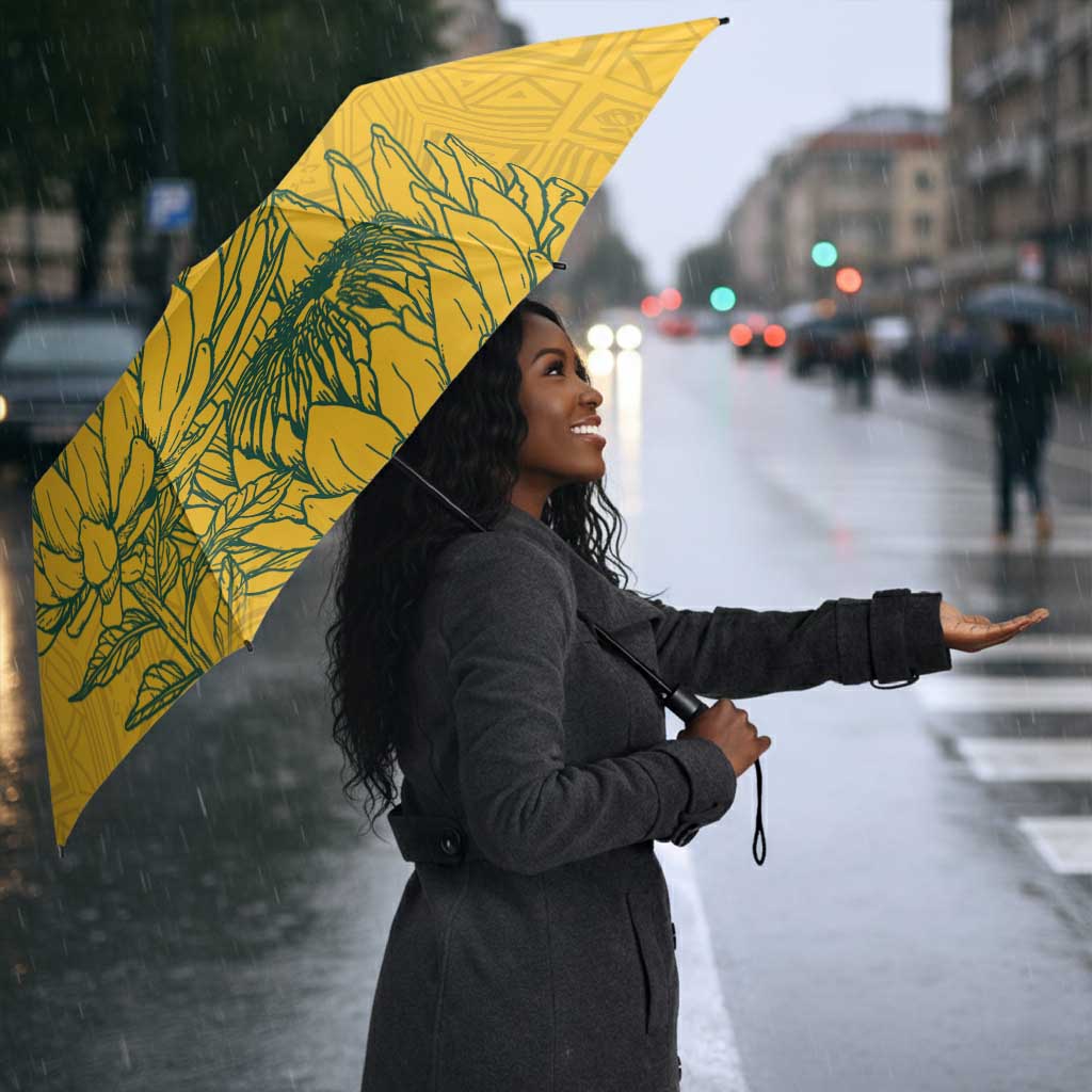 Custom South Africa Soccer Umbrella From Protea Roots We Rise - Wonder Print Shop