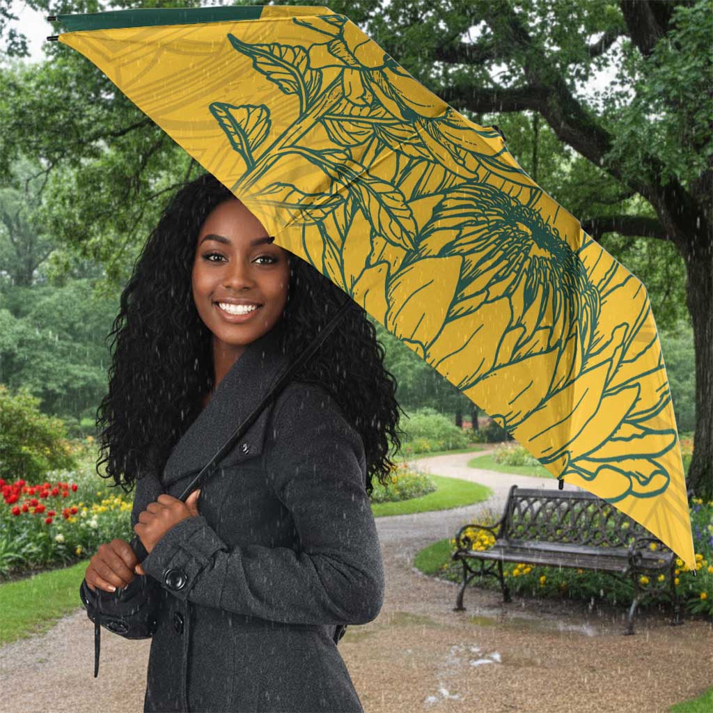 Custom South Africa Soccer Umbrella From Protea Roots We Rise - Wonder Print Shop