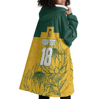Custom South Africa Soccer Wearable Blanket Hoodie From Protea Roots We Rise - undefined