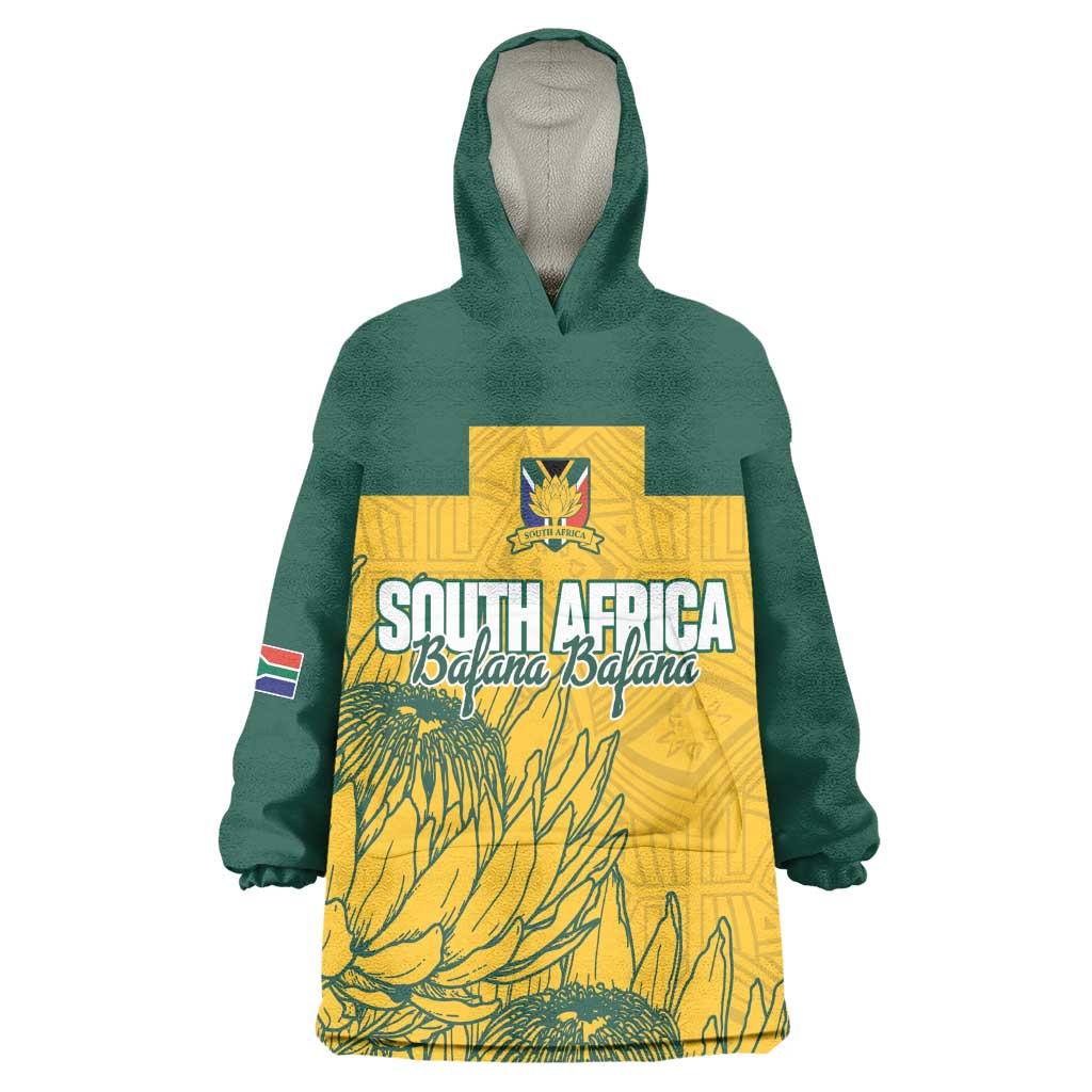 Custom South Africa Soccer Wearable Blanket Hoodie From Protea Roots We Rise - undefined