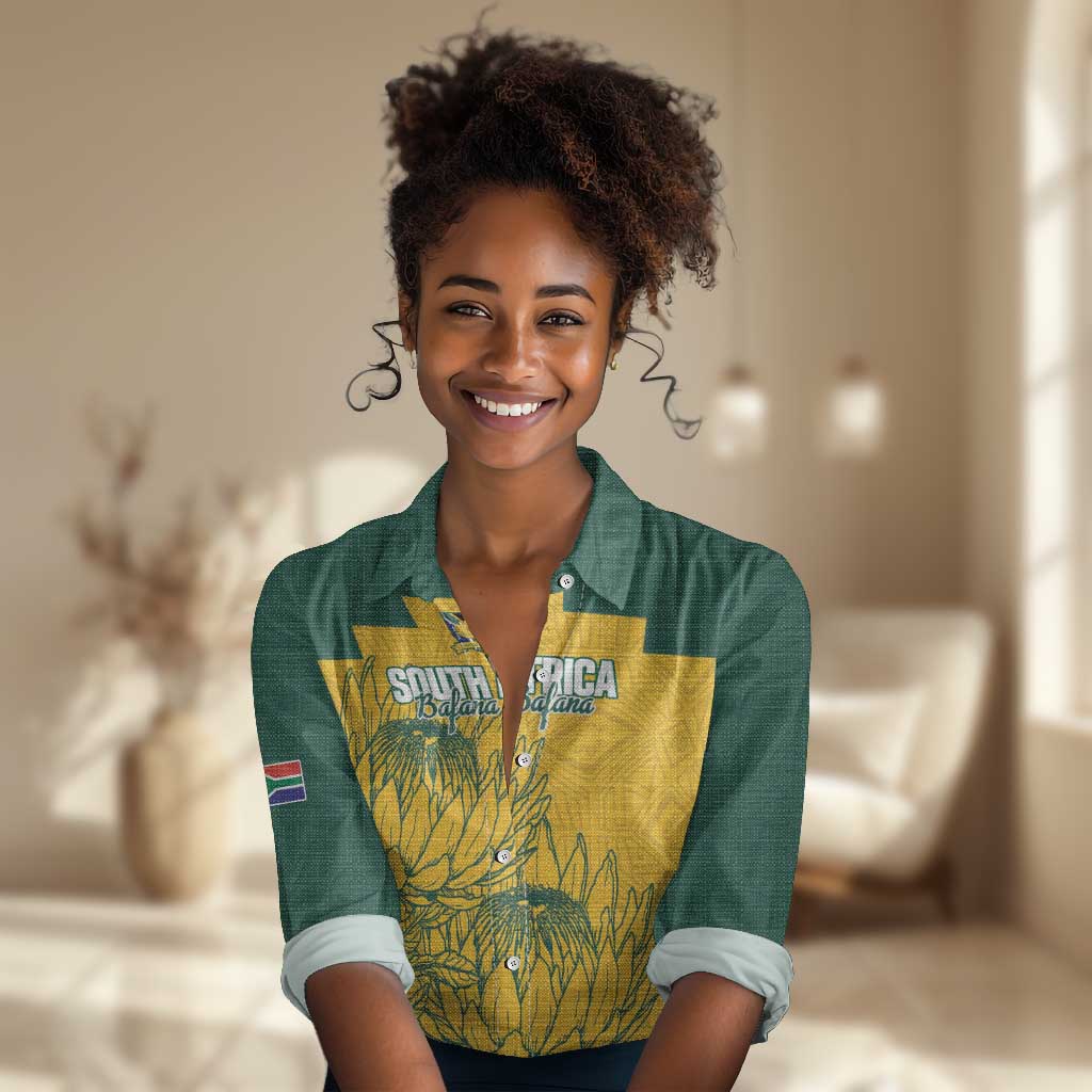 Custom South Africa Soccer Women Casual Shirt From Protea Roots We Rise - Wonder Print Shop