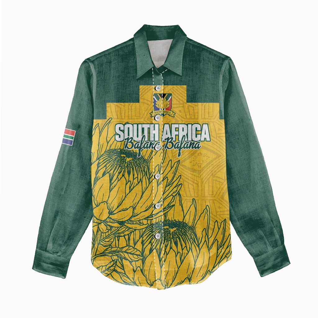 Custom South Africa Soccer Women Casual Shirt From Protea Roots We Rise - Wonder Print Shop