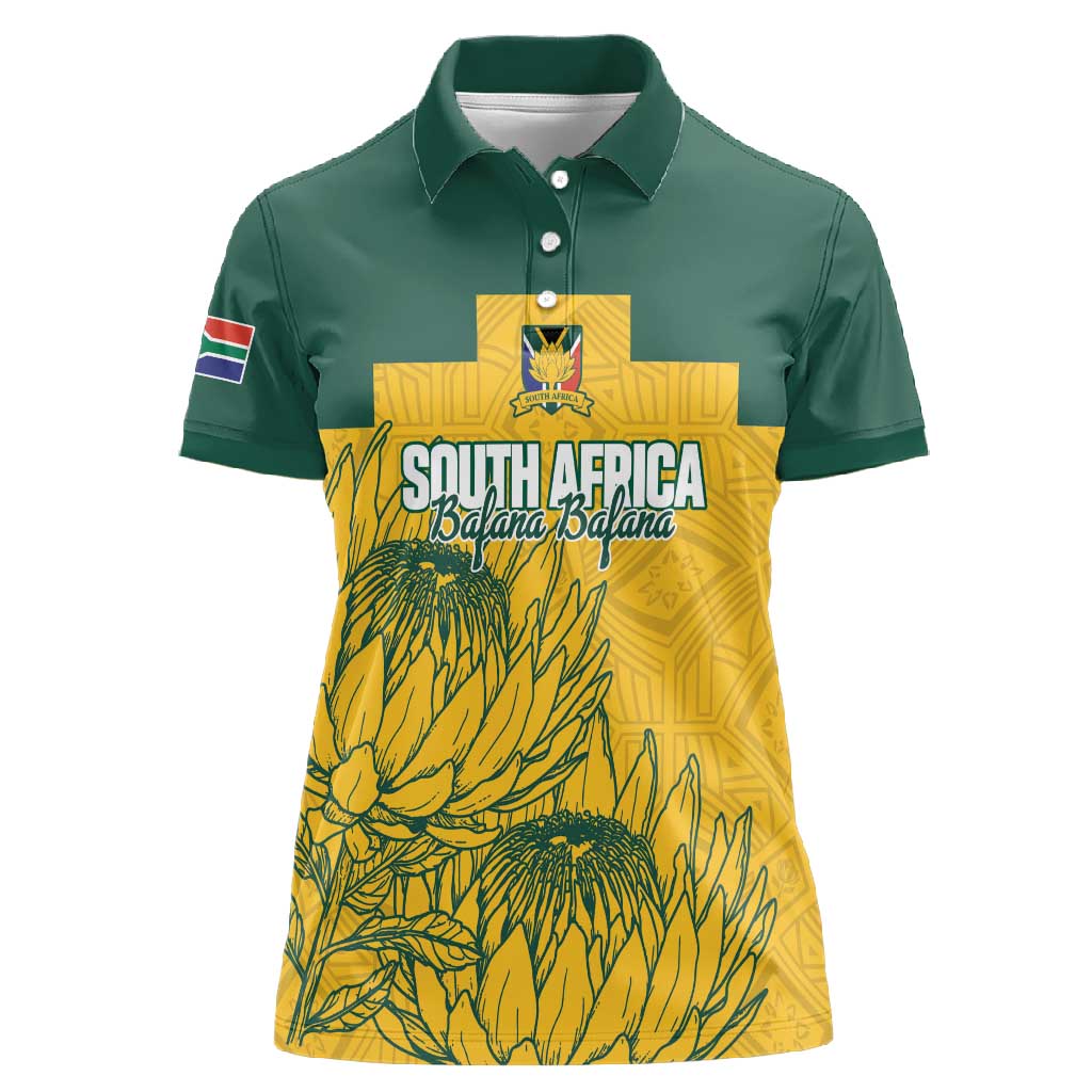 Custom South Africa Soccer Women Polo Shirt From Protea Roots We Rise - undefined