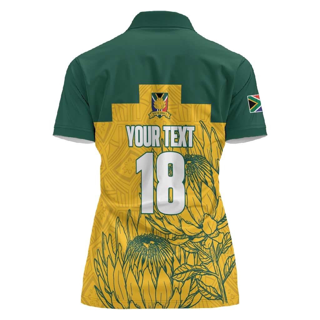 Custom South Africa Soccer Women Polo Shirt From Protea Roots We Rise - undefined