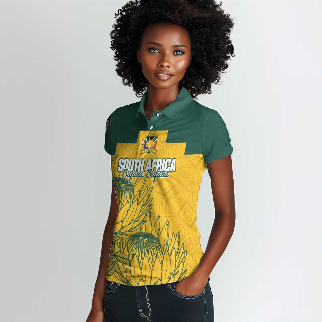 Custom South Africa Soccer Women Polo Shirt From Protea Roots We Rise - undefined