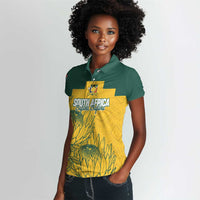 Custom South Africa Soccer Women Polo Shirt From Protea Roots We Rise - undefined