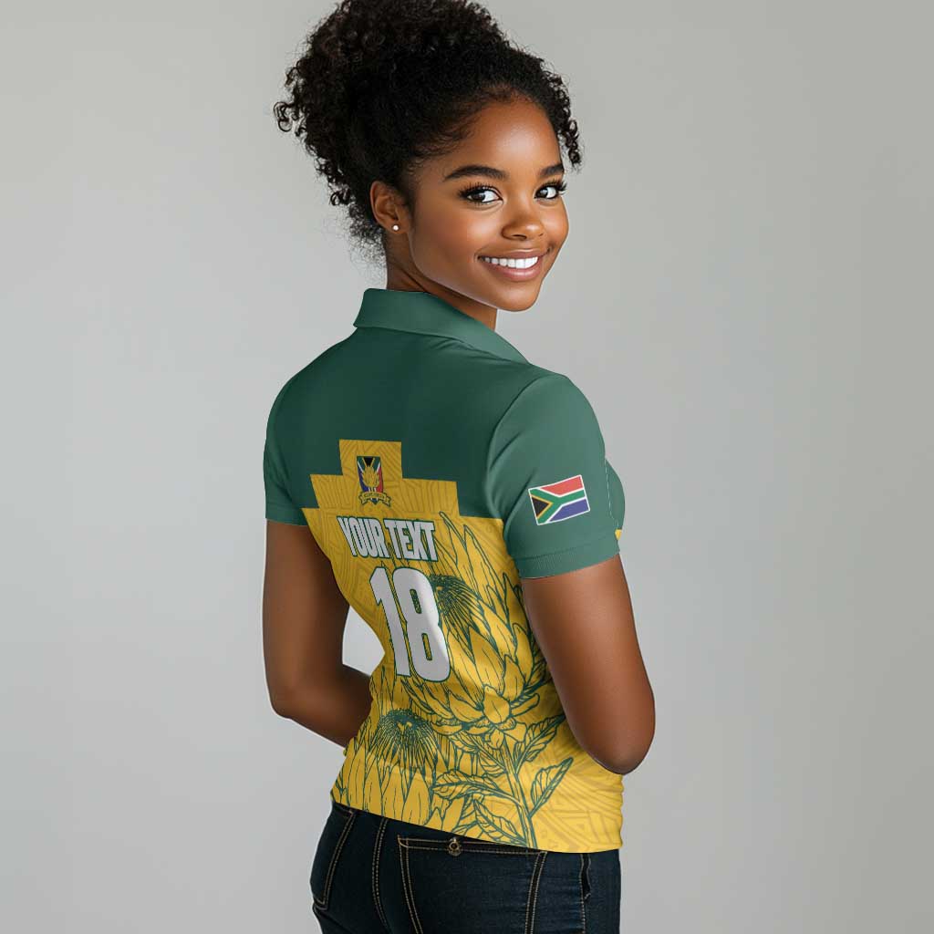 Custom South Africa Soccer Women Polo Shirt From Protea Roots We Rise - undefined