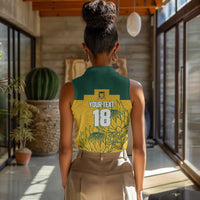 Custom South Africa Soccer Women Sleeveless Polo Shirt From Protea Roots We Rise - Wonder Print Shop