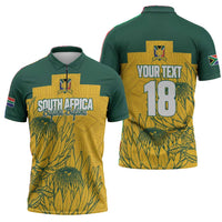 Custom South Africa Soccer Zipper Polo Shirt From Protea Roots We Rise - Wonder Print Shop