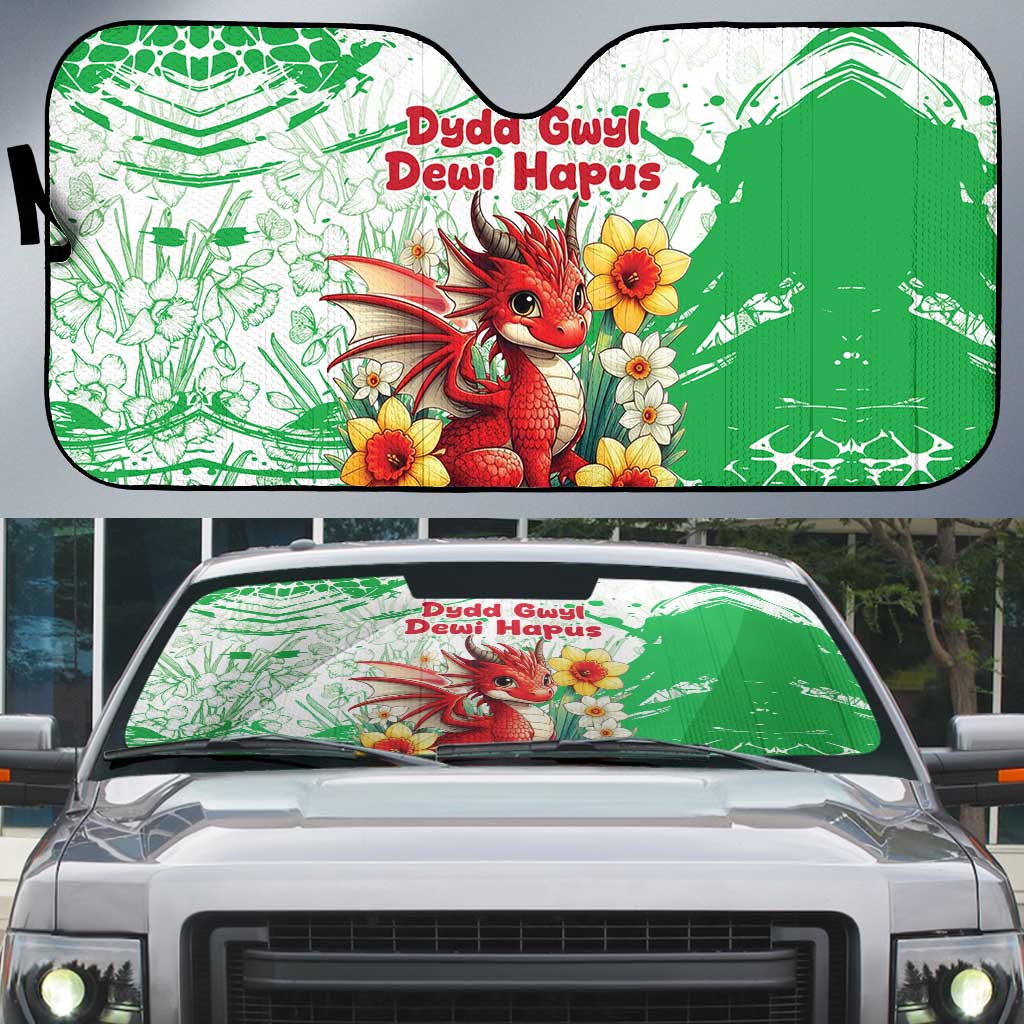 Wales Saint David’s Day Personalized Auto Sun Shade Funny Welsh Dragon Daffodil - Wonder Print Shop