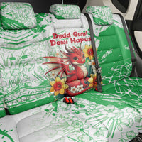 Wales Saint David’s Day Personalized Back Car Seat Cover Funny Welsh Dragon Daffodil - Wonder Print Shop