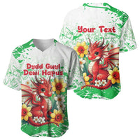 Wales Saint David’s Day Personalized Baseball Jersey Funny Welsh Dragon Daffodil - Wonder Print Shop