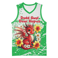 Wales Saint David’s Day Personalized Basketball Jersey Funny Welsh Dragon Daffodil - Wonder Print Shop