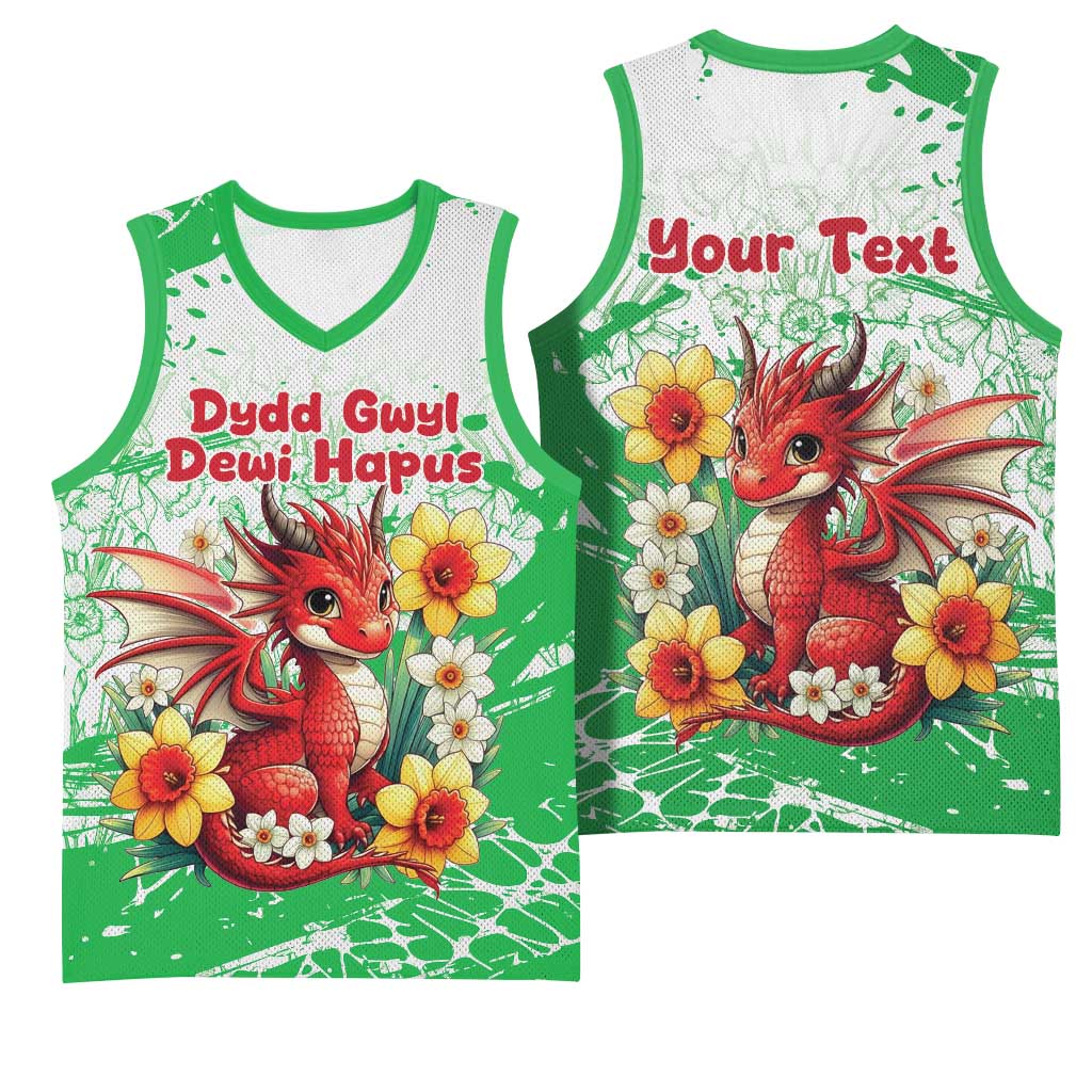 Wales Saint David’s Day Personalized Basketball Jersey Funny Welsh Dragon Daffodil - Wonder Print Shop