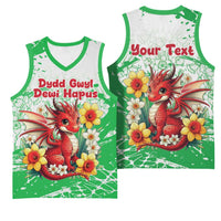 Wales Saint David’s Day Personalized Basketball Jersey Funny Welsh Dragon Daffodil - Wonder Print Shop