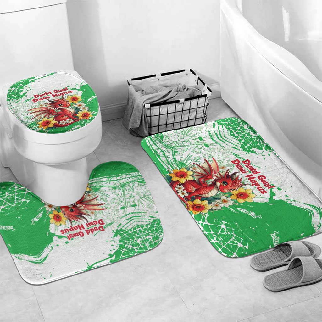Wales Saint David’s Day Personalized Bathroom Set Funny Welsh Dragon Daffodil - Wonder Print Shop