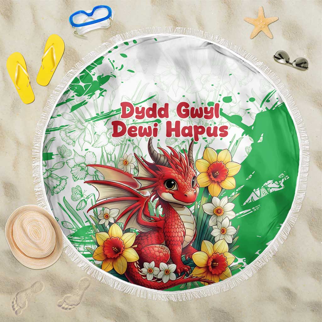 Wales Saint David’s Day Personalized Beach Blanket Funny Welsh Dragon Daffodil - Wonder Print Shop