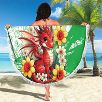 Wales Saint David’s Day Personalized Beach Blanket Funny Welsh Dragon Daffodil - Wonder Print Shop