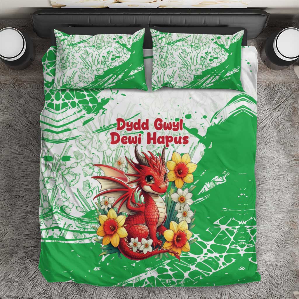 Wales Saint David’s Day Personalized Bedding Set Funny Welsh Dragon Daffodil - Wonder Print Shop