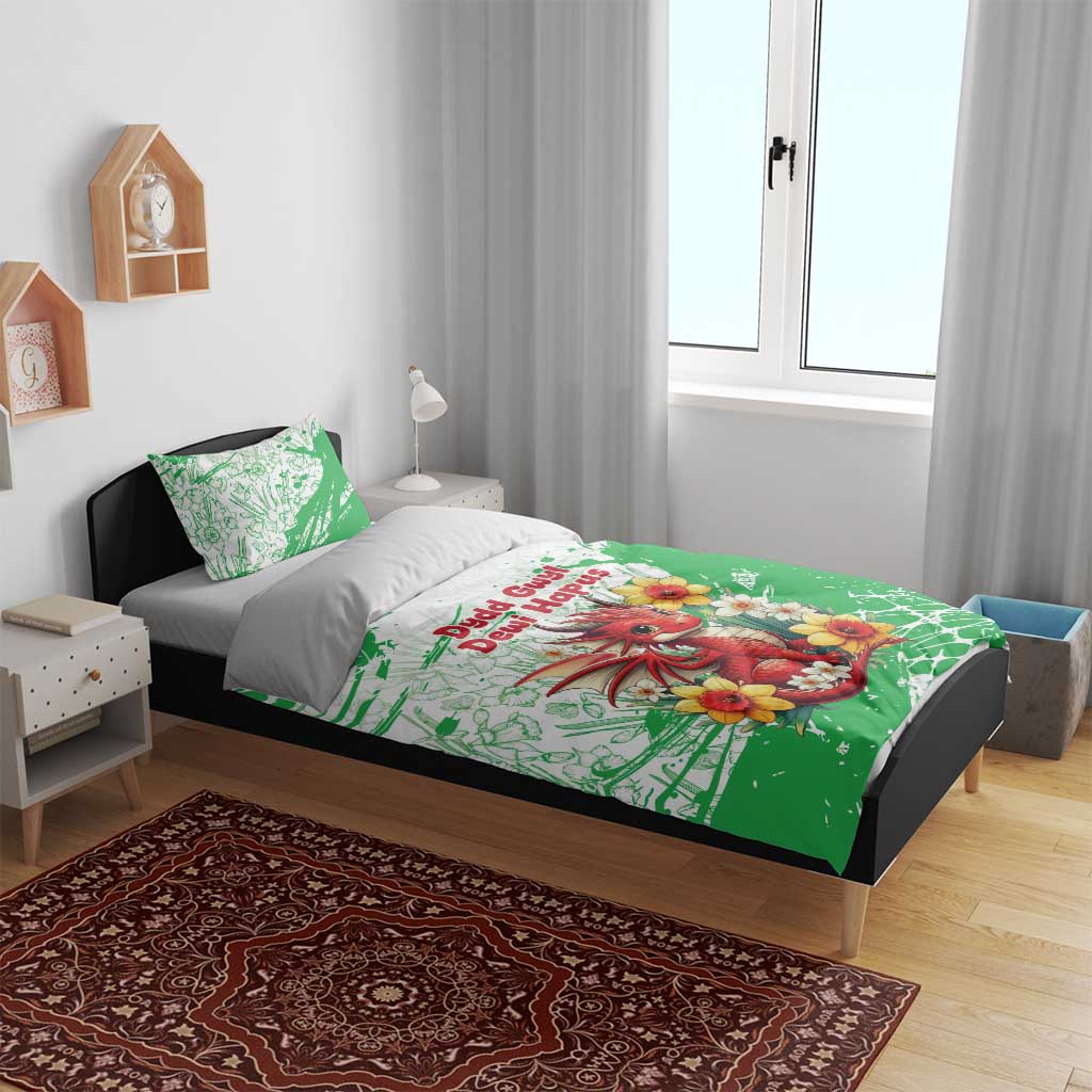 Wales Saint David’s Day Personalized Bedding Set Funny Welsh Dragon Daffodil - Wonder Print Shop