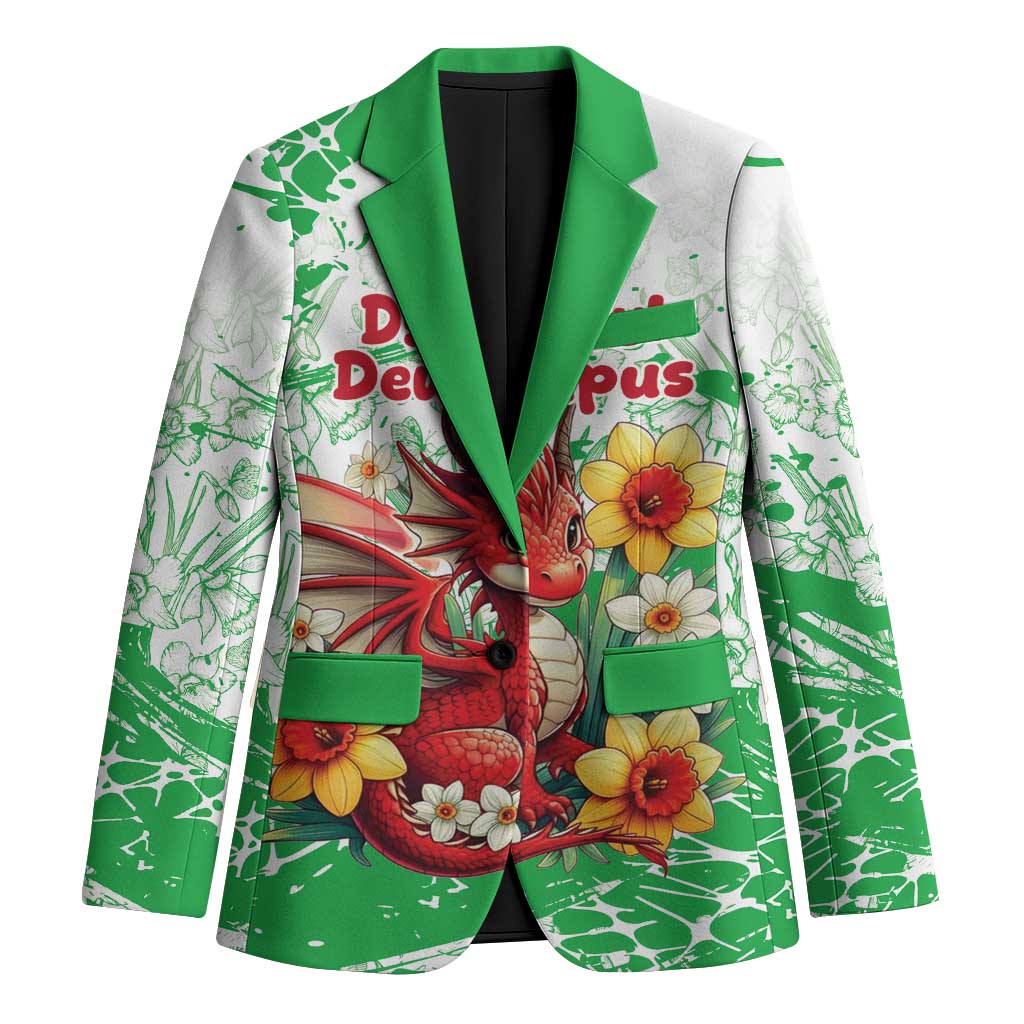 Wales Saint David’s Day Personalized Blazer Funny Welsh Dragon Daffodil - Wonder Print Shop