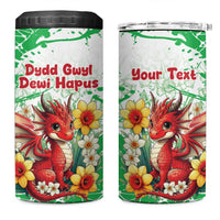 Wales Saint David’s Day Personalized 4 in 1 Can Cooler Tumbler Funny Welsh Dragon Daffodil - Wonder Print Shop