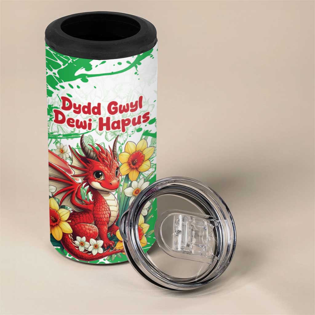 Wales Saint David’s Day Personalized 4 in 1 Can Cooler Tumbler Funny Welsh Dragon Daffodil - Wonder Print Shop