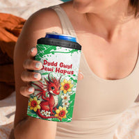 Wales Saint David’s Day Personalized 4 in 1 Can Cooler Tumbler Funny Welsh Dragon Daffodil - Wonder Print Shop