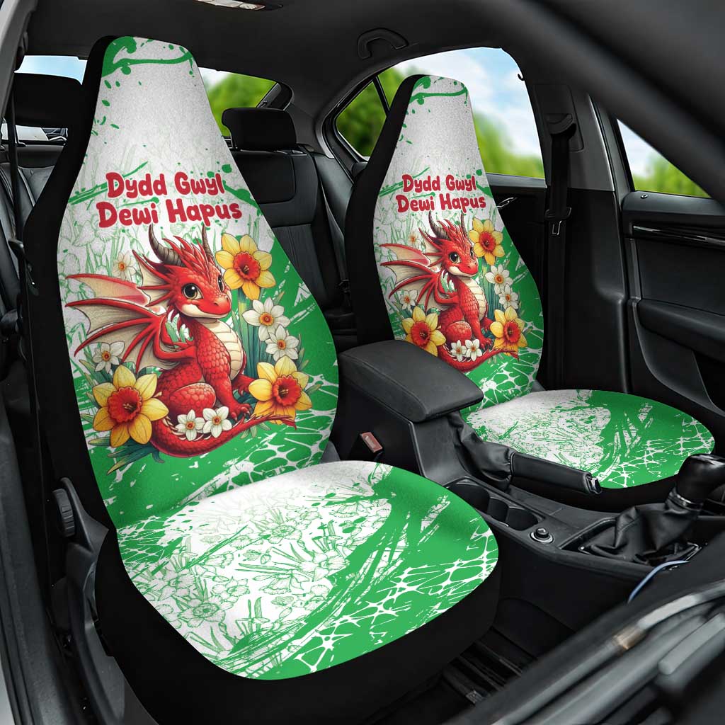 Wales Saint David’s Day Personalized Car Seat Cover Funny Welsh Dragon Daffodil - Wonder Print Shop