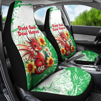 Wales Saint David’s Day Personalized Car Seat Cover Funny Welsh Dragon Daffodil - Wonder Print Shop