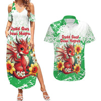 Wales Saint David’s Day Personalized Couples Matching Summer Maxi Dress and Hawaiian Shirt Funny Welsh Dragon Daffodil - Wonder Print Shop