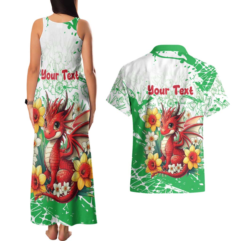 Wales Saint David’s Day Personalized Couples Matching Tank Maxi Dress and Hawaiian Shirt Funny Welsh Dragon Daffodil - Wonder Print Shop